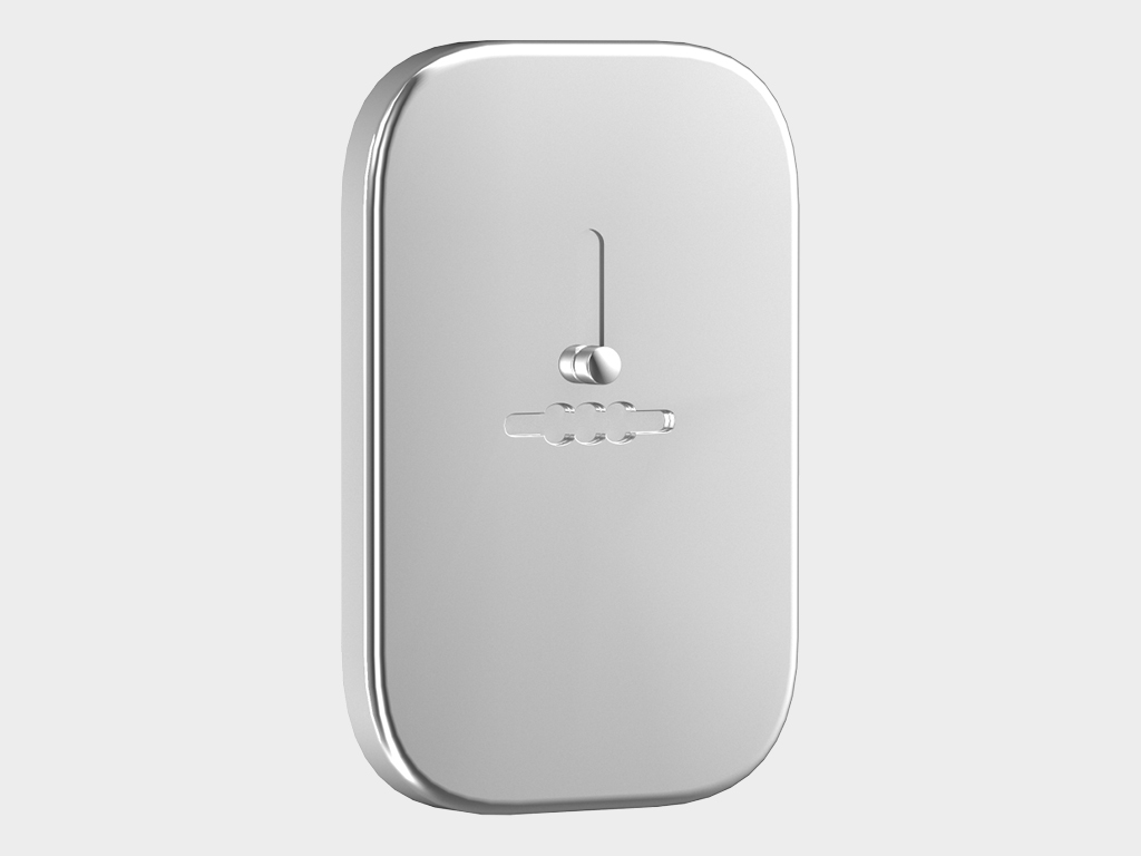 Kvadrat shaklidagi dekorativ qoplama suvaldlil kalit uchun, pardasi bilan va yashirilgan o'rnatish bilan.